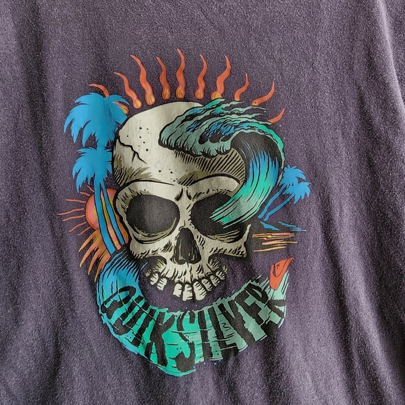 Quicksilver Navy Skull Graphic Kids T-Shirt Size XL - Picture 4 of 8
